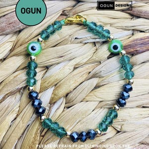 Ogun santeria orisha eleke bracelet, Ogun yoruba eleke, Ogun protection bracelet, Santeria Bracelets, Pulseras de proteccion de Ogun, Eleke