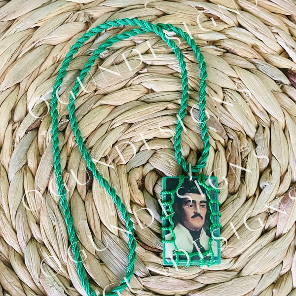 Jesus Malverde Protection Necklace, Jesus Malverde Altar Charm, Collar de protección de Jesús Malverde, encanto del altar de Jesús Malverde