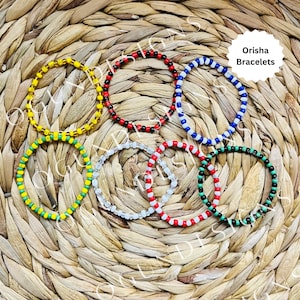 Orisha Santeria Yoruba Protection Bracelets, Chango, Elegua, Oshun, Obatala, Yemaya, Obatala, Orula Bracelets, Pulseras de Santeria