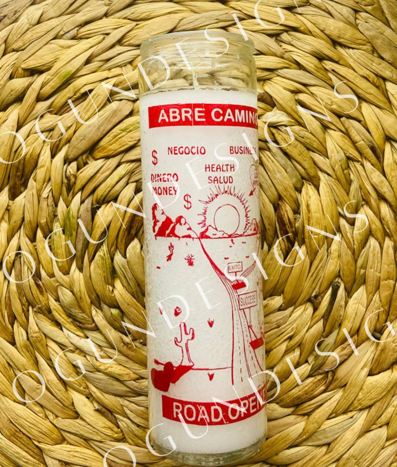 Road Opener Glass candle,Prosperity, Abre Caminos Vela image 3