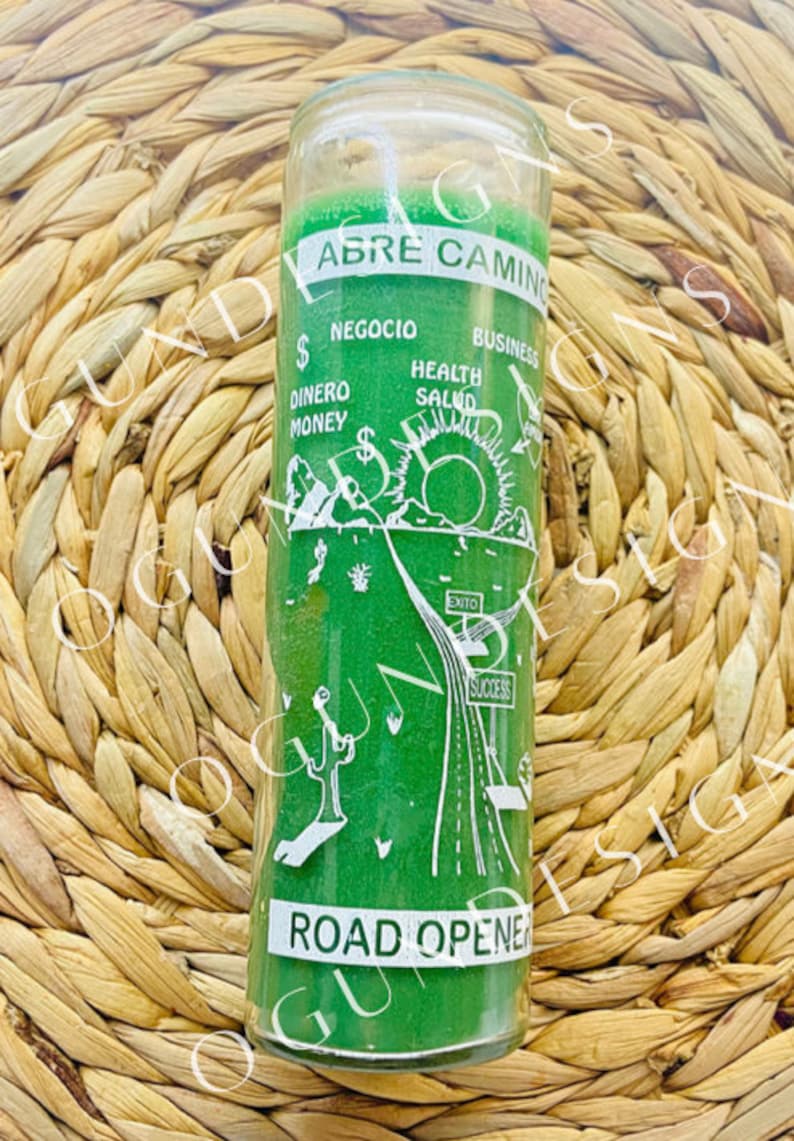 Road Opener Glass candle,Prosperity, Abre Caminos Vela image 5