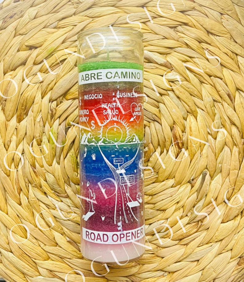 Road Opener Glass candle,Prosperity, Abre Caminos Vela image 4