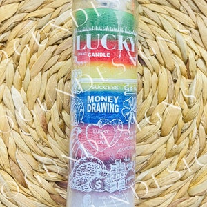 Lucky Candle, Money Candle, 7 color candle, Prosperity, Goodluck, Open roads,Vela de la suerte, vela del dinero, Prosperidad