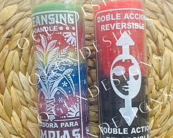 Cleansing and Reversible Set, Cleanse away witchcraft, Reversible candle, Set de limpieza y reversible, Limpiar brujería, Vela reversible