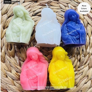 Mary Jesus Candles, Virgin Mary Candles, Religious candles, Maria Jesus Vela, Virgen de Guadalupe candle