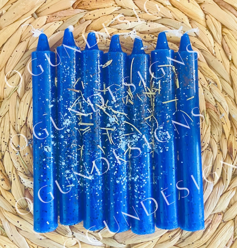 Yemaya Spiritual Yoruba Religious Candles, Velas Religiosas Yoruba