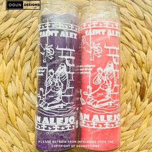 Saint Alex Glass Candle, Religious Glass Candles, Religious Candles, San Alejo Velas de Vidrio