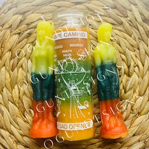 Road Opener Figure and Glass candle,Prosperity, Abre Caminos Vela Figura