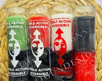 Reversible Glass Candles, Reversible Cleansing Candle, Clean Witchcraft, Velas  Reversibles, Vela Reversible, Brujería Limpia