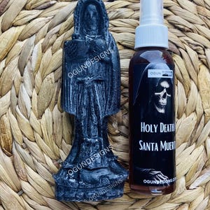 Holy Death Protection set, Holy Death candle & Perfume, Altar Set, Santa Muerte conjunto de protecction, Santa Muerte vela y perfume, Altar