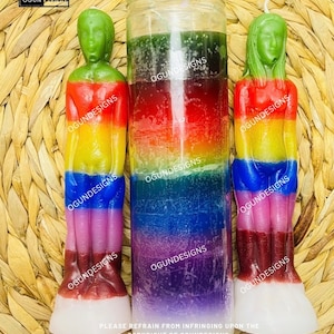 Road Opener Glass candle, Road Opener Couples Candle, Figure Candles, Prosperity, Abre Caminos Vela de Pareja
