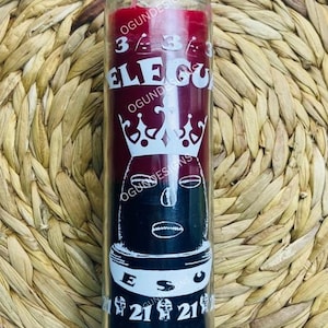 Candela in vetro Elegua, Elegua Orisha \Vela Elegua De Vidrio