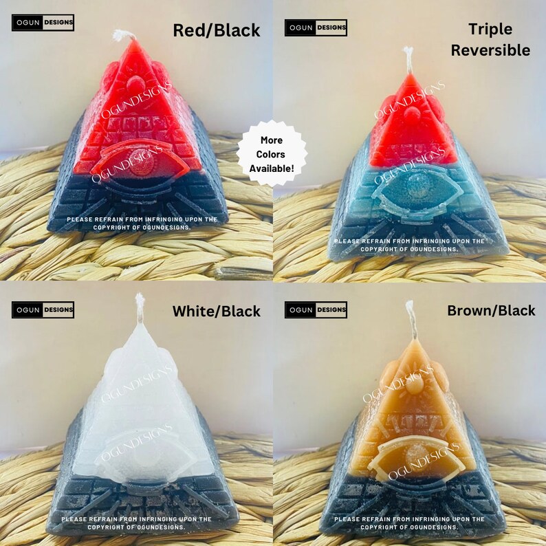 Reversible pyramid Candles, Reversible Cleansing Candle, Clean Witchcraft, Velas Reversibles, Vela Reversible, Brujería Limpia image 1