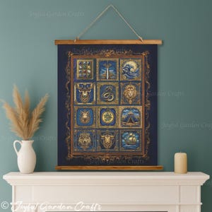 12 Tribes of Israel Wall Tapestry Spiritual Judaica Decor Tribal Symbols of Israel Wall Hanging Bible-inspired Tapestry Gift