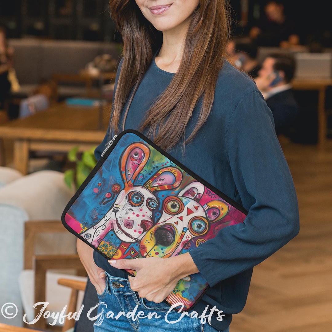 Funky Dog Laptop Sleeve Colorful Neoprene Case for Animal Lovers - Etsy
