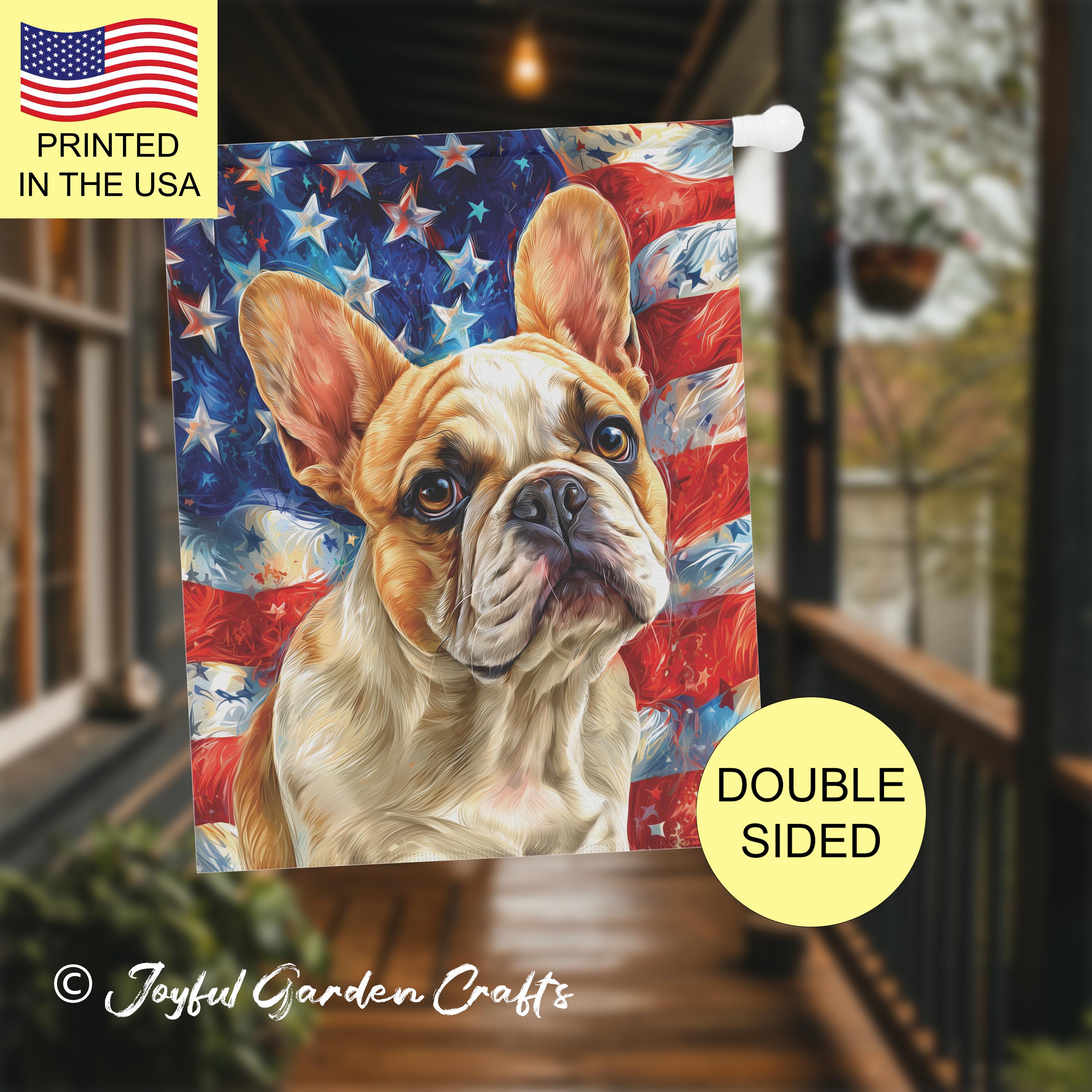TopPacific Bulldoggen-Gartenflagge 30,5x45,7 Cm – Doppelseitig Bedruckt, Patriotische Dekoration Für 4. Juli & Memorial Day