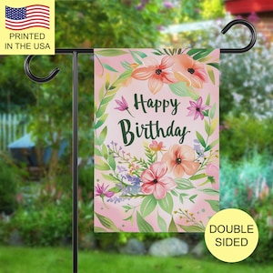 Happy Birthday House Flag Happy Birthday Yard Flag Double Sided Birthday Yard Flag Decorations For Birthday Party Front Door Outside Décor
