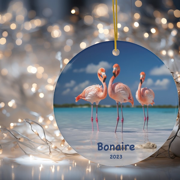 Personalized Bonaire Travel Ceramic Ornament Custom Travel Ornament Travel Keepsake Ornament Bonaire Vacation Souvenir Bonaire Ornament Gift