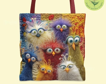 Funny Chicken Tote Bag Colorful Animal Lover Gift