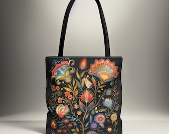 Floral Tote Bag Colorful Tote Bag Original Art Gift For Best Friend Female Shoulder Bag Large Capacity Bag Slavic Folk Art Gift For Russian