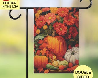 Bandera de calabaza para el jardín de Acción de Gracias, decoración de jardín de cosecha de otoño