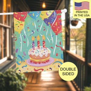 Birthday House Flag Colorful Birthday Garden Flag Double Sided Birthday Yard Flag Decorations For Birthday Party Front Door Outside Décor