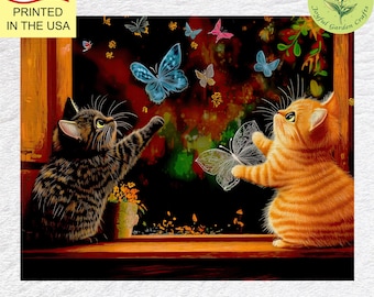 Playful Kittens and Butterflies Puzzle Cozy Cat Lover Gift