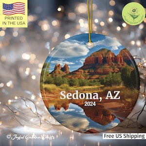 Personalized Sedona Travel Ceramic Ornament Custom Travel Ornament Travel Keepsake Ornament Sedona Vacation Souvenir Arizona Ornament Gift