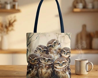 Cute Owl Tote Bag For Owl Lover Tote Bag Gift Summer Bag Owl Original Art Gift For Best Friend Female Shoulder Bag Large Capacity Owl Bag