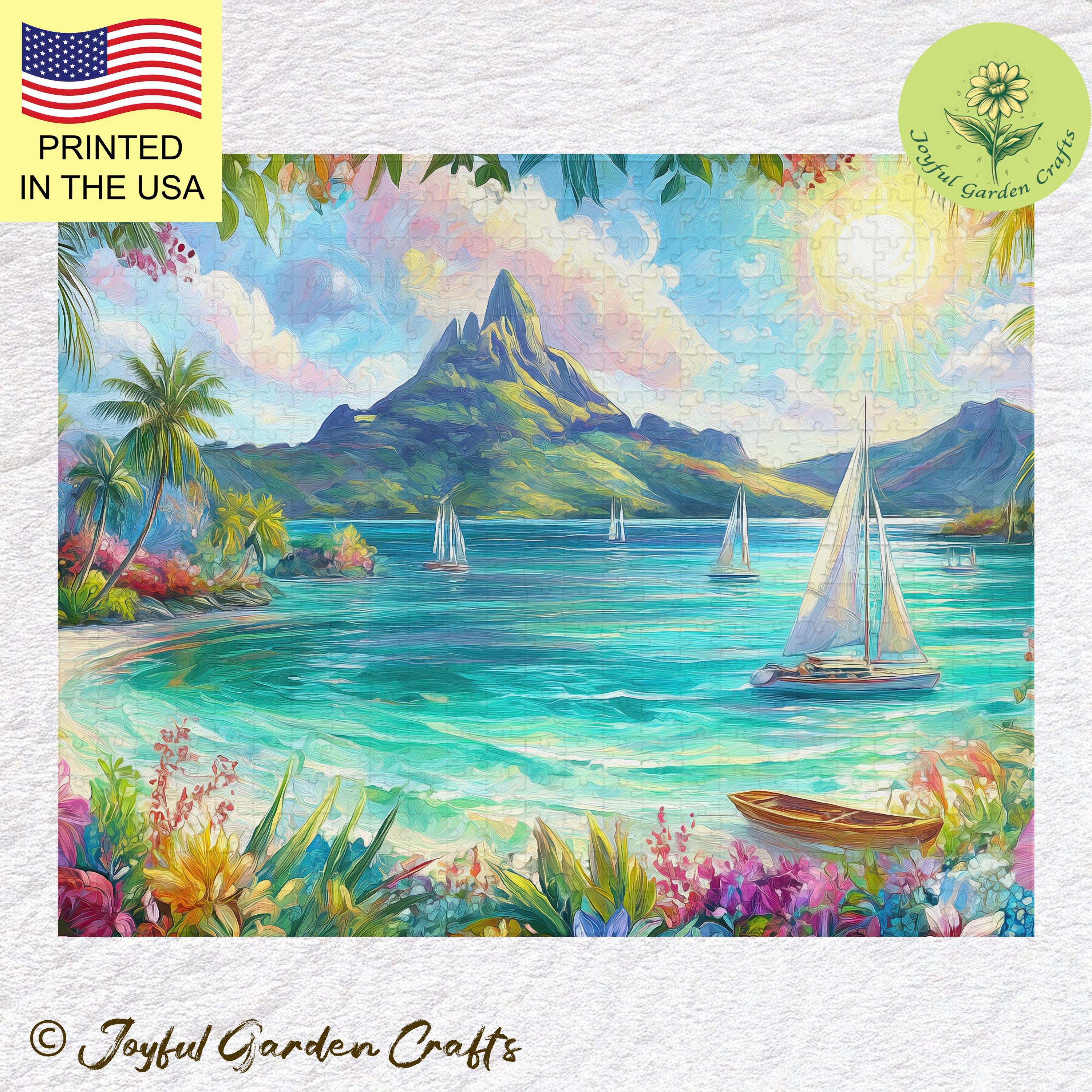 Beach Dinner Jigsaw Puzzle 1000 Pieces For Adults - Sailboat Sunset Scene, Premium Recycled Pieces, Family Activity