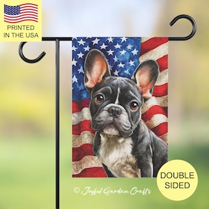 French Bulldog Patriotic Garden Flag Cute 4th of July Dog Decor for Pet Lovers USA Flag with Frenchie House Flag Perfect Gift for Dog Mom