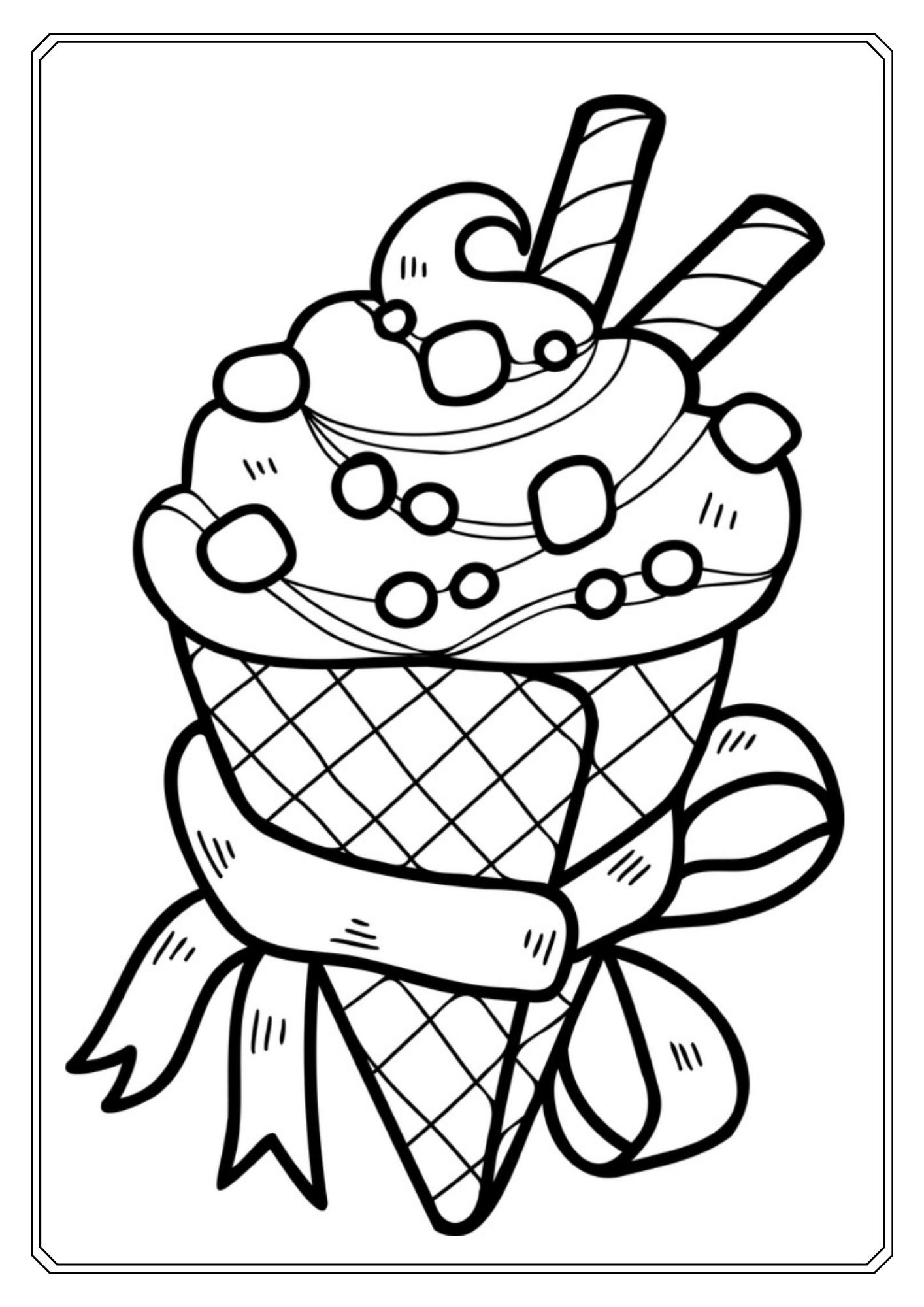 Ice Cream Coloring Book Etsy