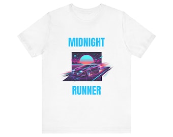 Midnight Runner Retro Synthwave T-Shirt | 1980er Jahre Sportwagen Abschlag