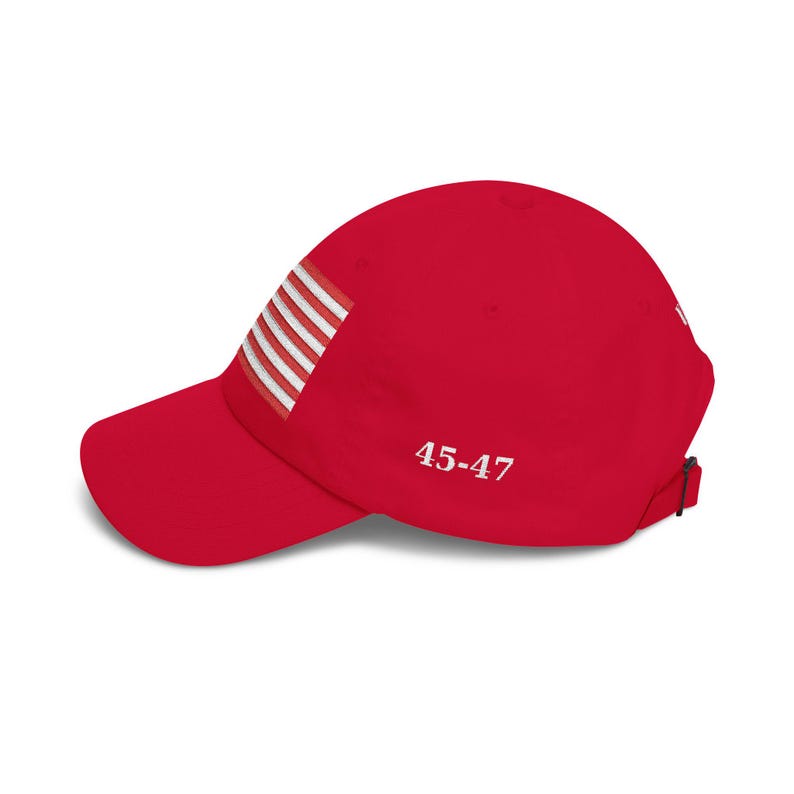 Bestickte Red Dad Hat | Vaterländische Flagge Cap Bild 3