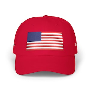 Bestickte Red Dad Hat | Vaterländische Flagge Cap Bild 1