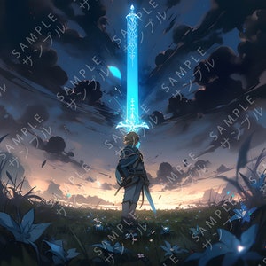 The Legend of Zelda: Tears of The Kingdom - Link&#39;s Intense New Power - Digital Art Wall Art Print Poster Download .PNG