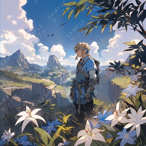 Tears of The Kingdom: Mountain View - Digital Art Wall Art Print Poster Download .PNG