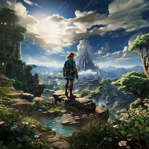 Tears of The Kingdom - Realistic Hyrule - Digital Art Wall Art Print Poster Download .PNG