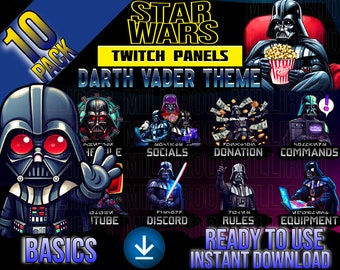 DARTH VADER Star Wars Twitch Panels - BASICS Pack