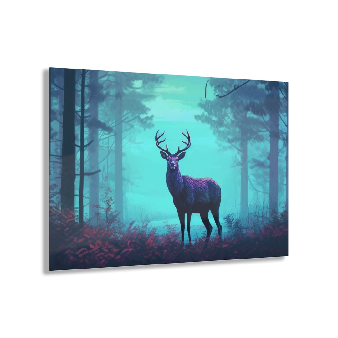 Dusk Encounter Musk Deer Wall Art Dusk Wall Art Beautiful Etsy