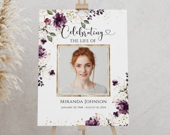 Funeral Memorial Sign Template: Celebration of Life (Digital Download)