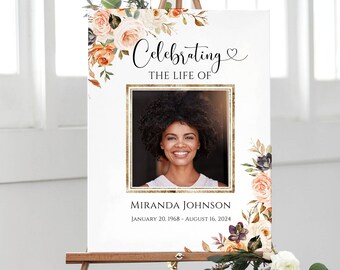 Funeral Memorial Sign Template: Celebration of Life (Digital Download)