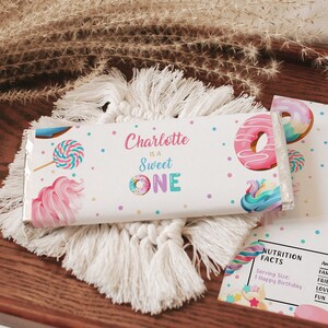 Sweet One Chocolate Bar Wrapper: 1st Birthday Party Favor (digital ...