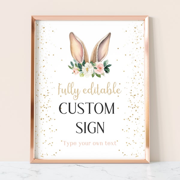 Editable Birthday Custom Sign Template, Some Bunny is One First Birthday, 1st Birthday Sign, First Birthday Decorations, Easter Sign D037