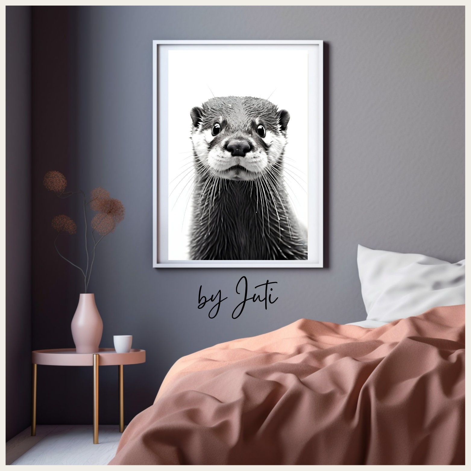 Discover Otter I By Juti, Wall Art, Animal Portrait, Poster, High quality decoration, No Frame