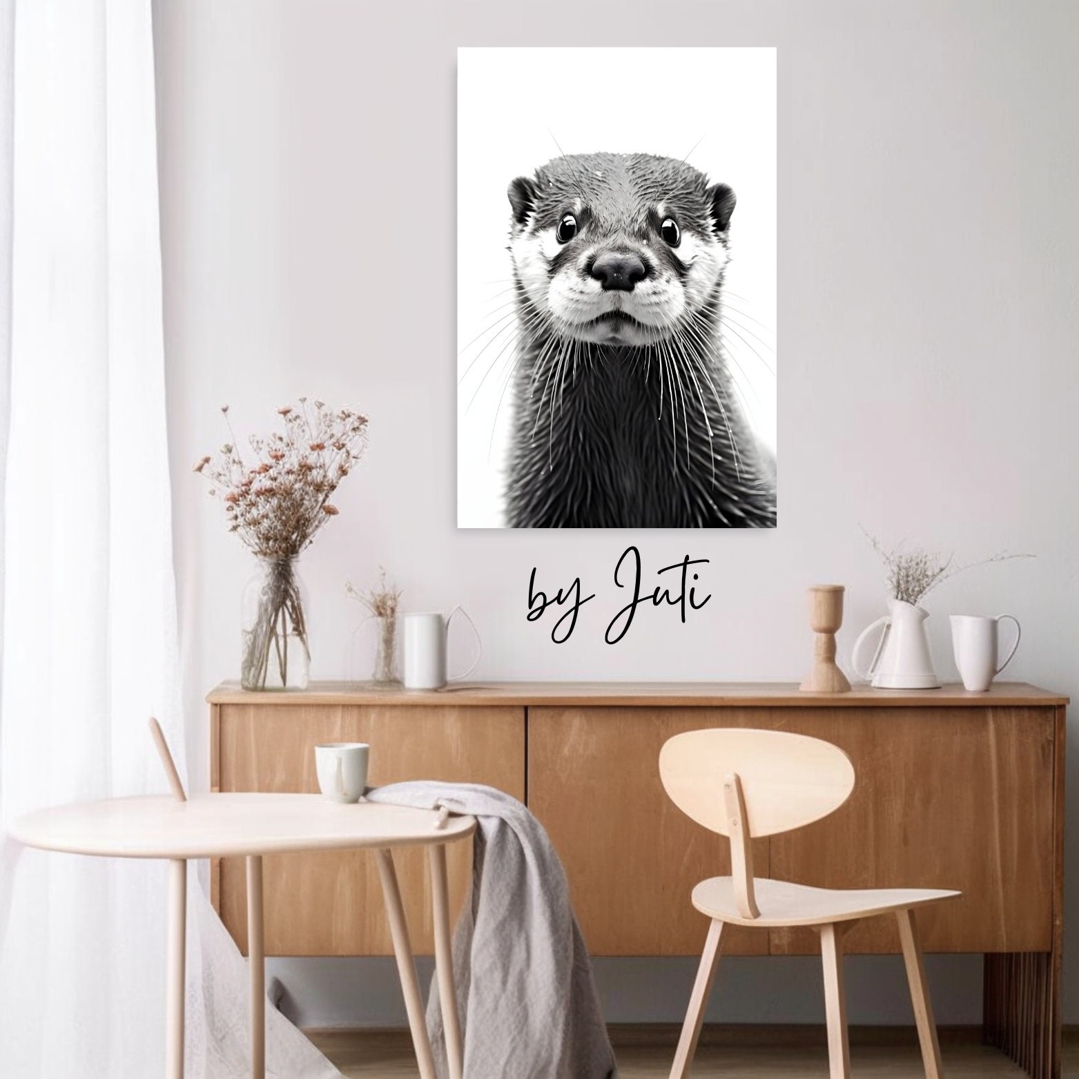 Discover Otter I By Juti, Wall Art, Animal Portrait, Poster, High quality decoration, No Frame