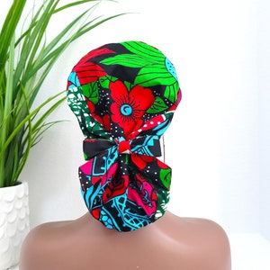 Small, Protect Hair w/Satin Lined Ponytail Scrub Cap, Buttons & Size Options, Nurse/Surgical/Dr Cap, Satin Lined Scrub Hat