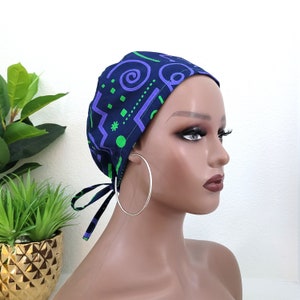 Satin Lined Unisex Scrub Cap, Protect Hair w/Satin, Buttons Option, Size Option See Description, Nurse/Surgical/Doctor Hat, Scrub Cap