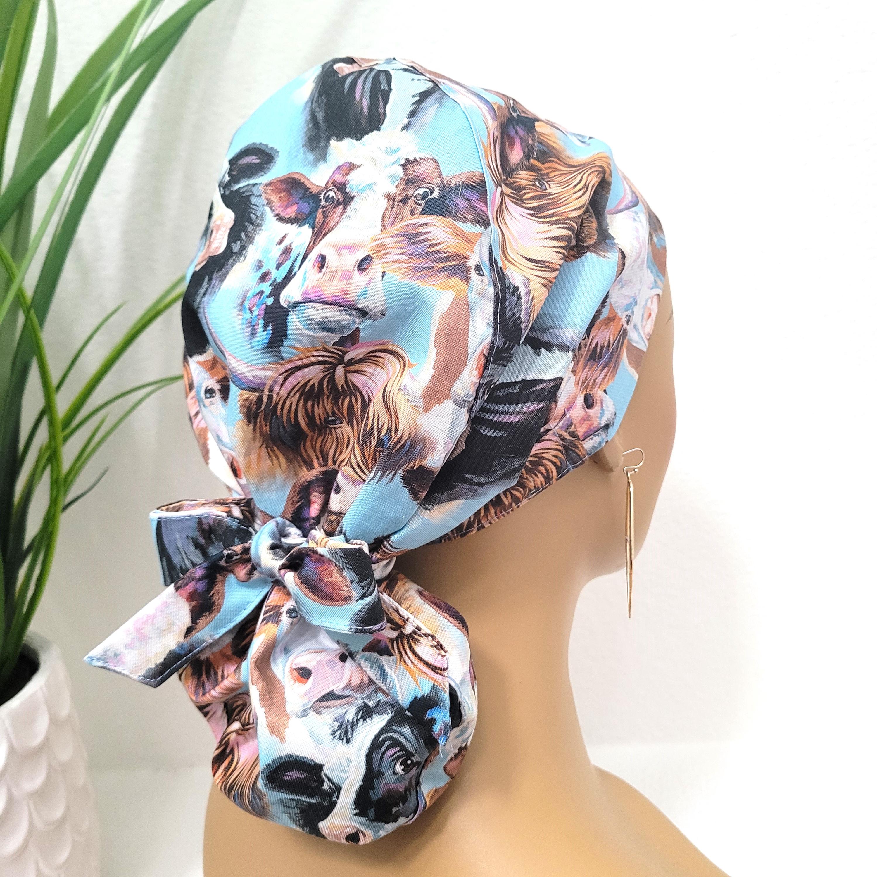 Fun Black and White Cow Bonnet w/ Pink Satin Lining Amazon.com: Jumbo Reversible Double Layer Satin Bonnet for  main image 4