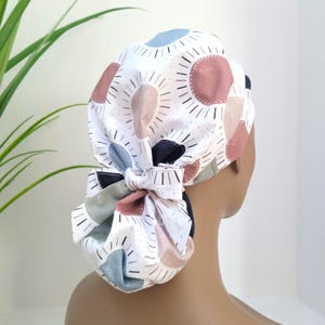 Satin Lined Ponytail Scrub Cap: Nurse Doctor Surgical Hat